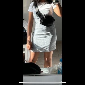 Light Blue Floral Strappy Mini Dress